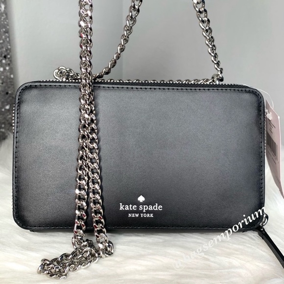 Kate Spade Chain DBL Zip Frosty Penguin Crossbody - Picture 5 of 8